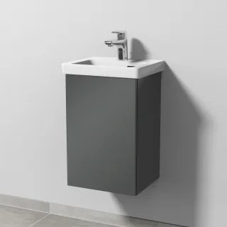Sanipa 3way Waschtischunterbau zu Villeroy & Boch Subway 3.0 Waschtisch mit 1 Tür, Anthrazit-Glanz SF84079
