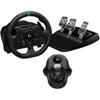 Logitech G923 mit Pedalen und Schaltung Playstation PS5, PS4, PC Windows Gaming-Lenkrad (Driving Force Komplett Set mit 6 Gänge Schaltknauf Schalthebel, Rennlenkrad, Bremspedale)