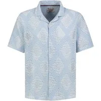 Eight2Nine Kurzarmhemd Herren Kurzes Jacquard Hemd Retro Hemd, Rautenmuster