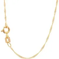 HOPLO Goldkette Goldkette Singapurkette Halskette 1,0 mm 40 cm 750 - 18 Karat Gold, Made in Germany