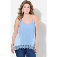 MIAMODA Longtop Top A-Linie Samt Satin Spitzensaum