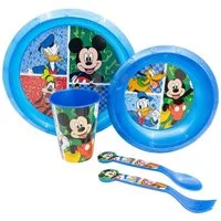 Disney Mickey Mouse Kindergeschirr-Set 5-teiliges Kindergeschirr Essensset für Kinder (5-tlg)