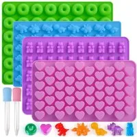 MC Star Silikonform Gummibärchen-Formen aus Silikon mit 2 Pipetten, 4 Mini-Silikonformen, (6-tlg)