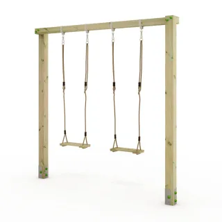 Gartenschaukel Aero Star aus Holz - Robuste Spielplatz-Konstruktion für Kinder - Stabil inklusive Anker - Platzsparendes Spielvergnügen - Wickey