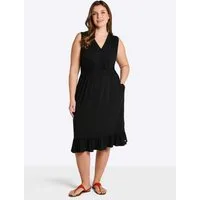 Sheego Strandkleid Jersey-Kleid Ärmellos