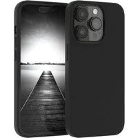 EAZY CASE Handyhülle Premium Silikon Case für Apple iPhone 14 Pro 6,1 Zoll, Hülle mit Kameraschutz Bumper Silikonhülle stoßfest Slimcover Schwarz