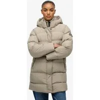Superdry Steppjacke HOODED SPORTS PUFFER MID JKT mit hochschließendem Kragen, aus Polyester und Kunstfaser, Relaxed Fit