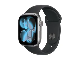 Apple Watch Series 11 (GPS) 42mm Aluminium space grau mit Sportarmband M/L schwarz | meqx4zr/a |
