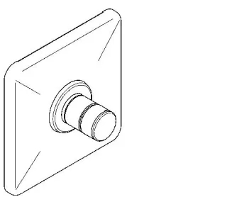 KWC Aquarotter Durchgangsventil, F3, hydraulisch, o. Mischung, UP, Umrüstung AQRM704/676, 2030051029 2030051029