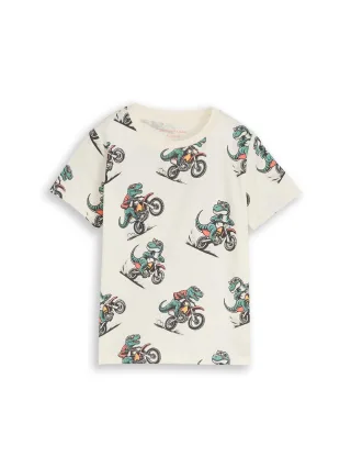tom tailor kids - T-Shirt mit Allover-Print multicolor dino bike design - Gr. - 128/134