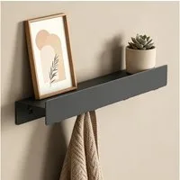 doporro Garderobenleiste Wandgarderobe Garderobenhaken 4/6/8 Haken mit Ablage aus Metall Stalo (4 St), Pulverbeschichtet mit Carbonstahl, 4/6/8 Haken Möglichkeiten