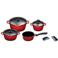 KING Topf-Set, Aluminiumguss (Set, 7-tlg., 1x Stielkasserolle 16 cm, je 1x Kochtopf 16/20/24 cm), Induktion