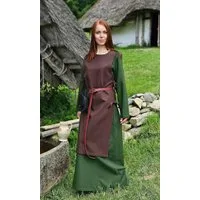 Vehi Mercatus Burgfräulein-Kostüm Klassisches Wikinger Überkleid braun "Lykke"