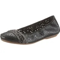 Rieker Ballerina Slipper, Flache Schuhe mit Rundum-Gummizug