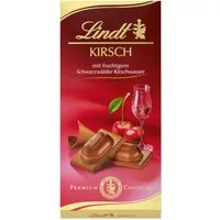 LINDT Schokolade, Lindt Kirsch Vollmilch Tafel mit flüssiger Kirschwasser Füllung 100g