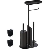 relaxdays WC-Garnitur aus Metall, schwarz