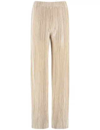 TAIFUN - Plisseehose mit weitem Bein beige/weiß - Gr. - 38