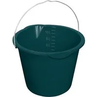 GreenLife Mörtelkübel Eimer mit Tülle, 12 Liter schwarz