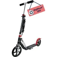 Hudora Cityroller BigWheel® 205 Tretroller - Höhenverstellbar & zusammenklappbar, (Kinder- & Erwachsenenroller für bis zu 100kg - Tretroller mit Ständer, Stabiler Aluminium-Roller), einklappbarer, höhenverstellbarer Kick-Scooter