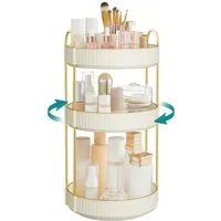 SONGMICS Make-Up Organizer drehbar, Kosmetik-Organizer rund, 360° Drehbarer, Kosmetik Aufbewahrung, Geschenkidee