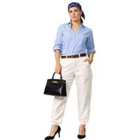Polo Ralph Lauren Cargohose Damen Utility Hose Seiden-Leinen Slim fit luxuriöse Materialien mit einem modernen Utility-Design