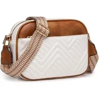 LA CUTE Umhängetasche Damen Crossbody-Tasche aus veganem Leder mit breitem Riemen. (Kleine Schultertasche mit Reißverschluss und breitem Tragegurt., Crossbody-Tasche aus veganem Leder mit verstellbarem Riemen), Modische Crossbody-Tasche aus veganem L