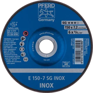 PFERD TOOLS Schruppscheibe E Leistungslinie SG INOX für Edelstahl - 62222730