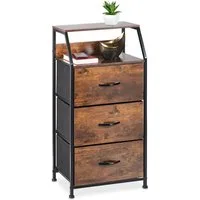 relaxdays Standregal Industrial mit 3 Schublade