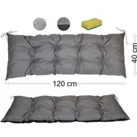 Rattani Bankauflage Polster Kissen für Gartenbank Gartenmöbel 120 x 40 Outdoor, Wasserabweisend . Extra dicke Füllung . Bindebänder .