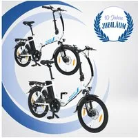 smartEC E-Bike Klapprad 2er Pack Camp-20D & 20H Falt Pedelec/E-Bike 20 Zoll Weiß smartEC, 7 Gang Shimano Tourney Schaltwerk, Kettenschaltung, Hinterrad-Nabenmotor, 562.00 Wh, (2er Set, 12 tlg., Akku mit Ladegerät), Damen/Herren Unterstützung 25 km/h 