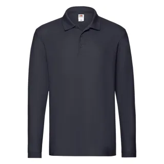 Fruit of the Loom - "Premium" Poloshirt für Herren Langärmlig (Marineblau)