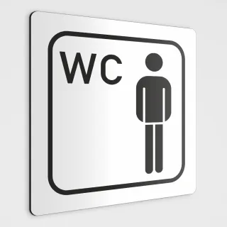 WC Hinweisschild Piktogramm 1 weiß