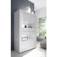 Home affaire Vitrine Basic Höhe 162 cm, Standvitrine mit 4 Türen - Metallgriffe, Stauraumvitrine in moderner Rahmenoptik, Hochschrank, Anrichte