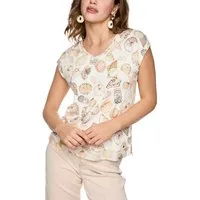 Marc Cain T-Shirt Blazing Sun Premium Damenmode mit Muschelprint