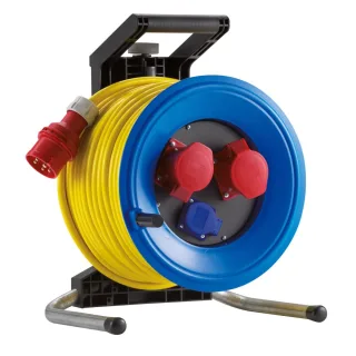 HEDI Kunststoff-Drehstromkabeltrommel Professional Plus Ø 320 mm, 16A-Ausführung, gelb - K3D33162U2T
