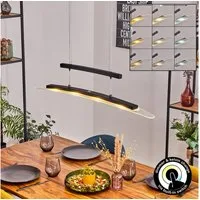 hofstein Pendelleuchte dimmbare Hängelampe aus Metall/Glas in Schwarz/Klar, LED wechselbar, 3000-6000 Kelvin, moderne Hängeleuchte mit Touchdimmer, Kelvin Change, Höhe max. 154 cm