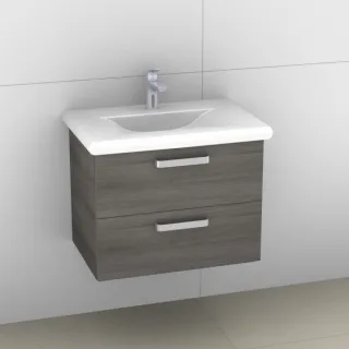 Artiqua 415 Waschtischunterschrank für Living Style 814435 Graphit Struktur quer, 415-WU2L-L16-7098- 415-WU2L-L16-7098-401