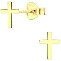 ALEXANDER YORK Paar Ohrstecker KREUZ in Gold, 2-tlg., 925 Sterling Silber