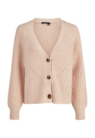 Marc Aurel - Cardigan in grober Rippe blush - Gr. - 46