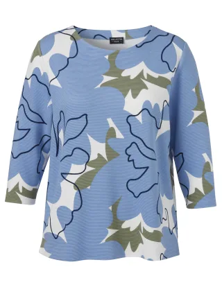 VIA APPIA DUE - Sweatshirt Rundhals 3/4 Arm Druck hellblau multicolor - Gr. - 44