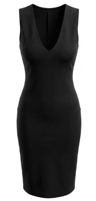 MANGO - KLEID RAYO, NEGRO