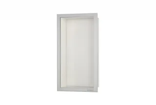 ESS BOX 10 Creme Wandnische 15x30x10 cm mit Rahmen Edelstahl gebürstet, inkl. Rohbauset, BOX-15x30x1 BOX-15x30x10-C
