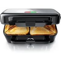 Arendo Sandwichmaker Antihaftbeschichtung, Sandwich Maker, Sandwichtoaster für große Toasts, 1200 W, abnehmbare und spülmaschinentaugliche Platten, Temperaturkontrolle