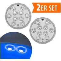 IC Gardenworld LED Teichleuchte LED Unterwasser Licht 2er Set Wasserdicht IPX8 Poolbeleuchtung, LED fest integriert, kalt-weiß, RGB, rot, blau, gelb, grün, Unterwasserlampe