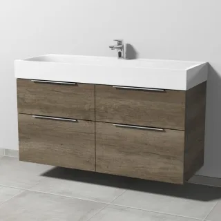 Sanipa 3way Waschtischunterbau zu Kaldewei Silenio Waschtisch mit 4 Auszügen, Eiche-Nebraska UM45737