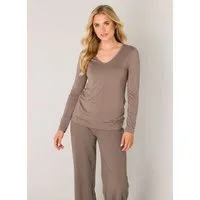 Base Level Langarmshirt mit V-Ausschnitt