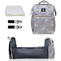 Vivitar Wickeltasche mit Tragbarem Reisebett, Große Kapazität und Isolierten Fächern (Isolierte Fächer, Ergonomisch und Robust, 4-in-1 multifunktionale Wickeltasche, Große Kapazität, Viele Fächer mit Isolierter Flaschentasche, 4-tlg), Langlebiger, Wa