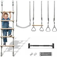 HyperMotion Doppelschaukel HyperMotion 5in1 Kletterset Kinder Turnset mit Klimmzugstange