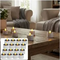Casativo LED-Teelichter Solar-LED Teelichter IP44 bis 8 St. mit Dämmerungssensor Kabellos, LED fest integriert, warmweiß, Flammen-Effekt als Nachtlicht, ca. 8 Std. Leuchtdauer, Tagesaufladung