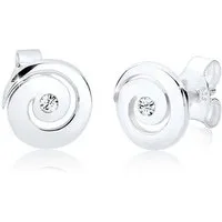 Elli Paar Ohrstecker Spirale Rund mit Kristallen von Swarovski® 925 Silber, Spirale